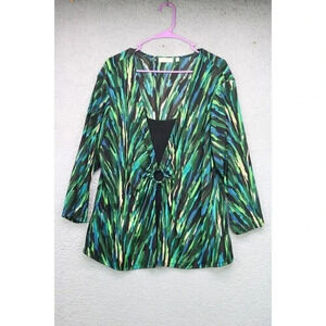 Choices Liquid Knit Top-Size 2X Plus Size-3/4 Sleeves-Art to Wear